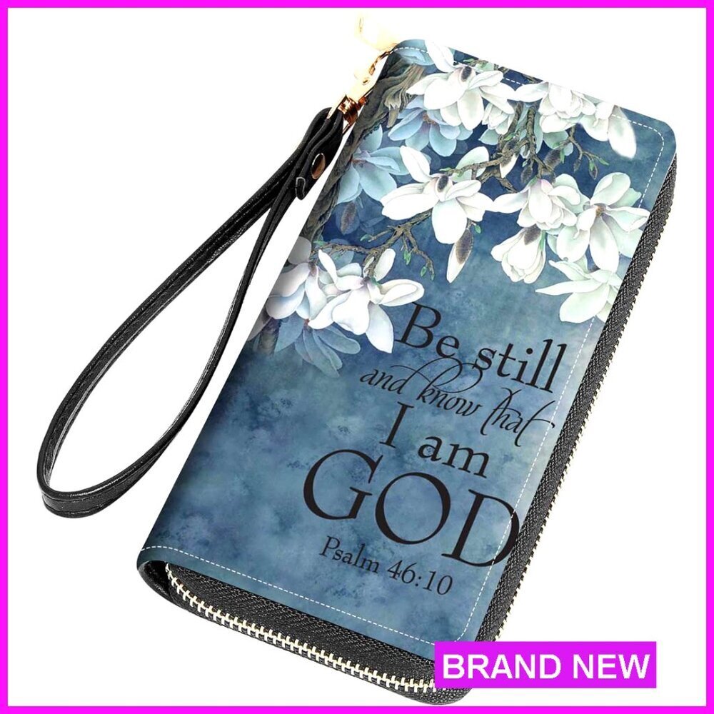 Large Capacity PU Leather Wallet Clutch with Wrist Strap for Phone Cards Cash